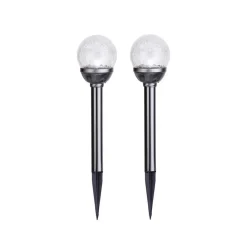 LED solarstaaf met bollen 2-per set