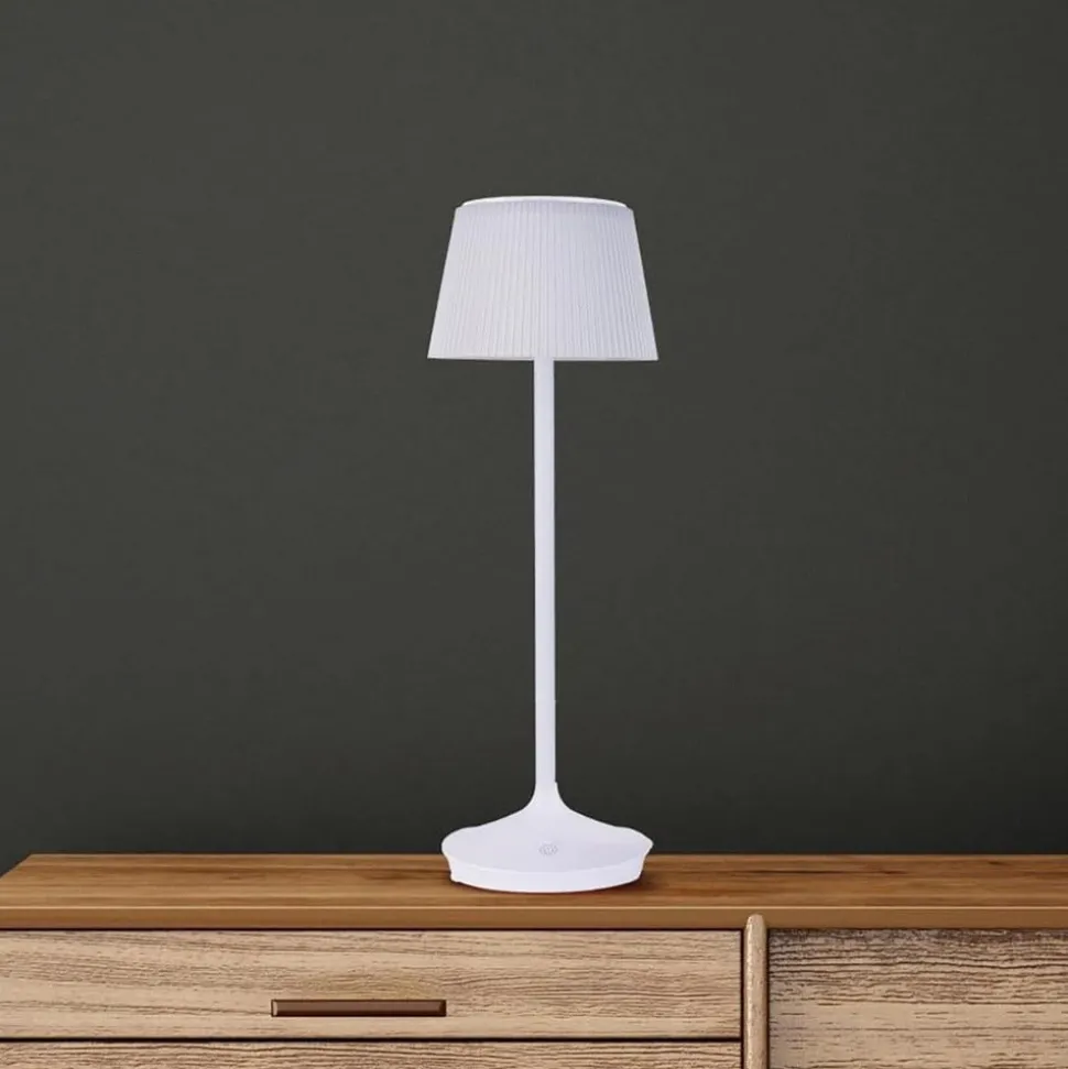 LED solar-tafellamp Emmi CCT oplaadbaar, wit