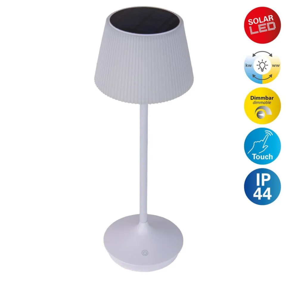 LED solar-tafellamp Emmi CCT oplaadbaar, wit