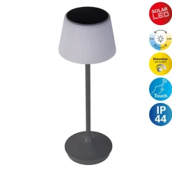 LED solar-tafellamp Emmi CCT oplaadbaar, grijs