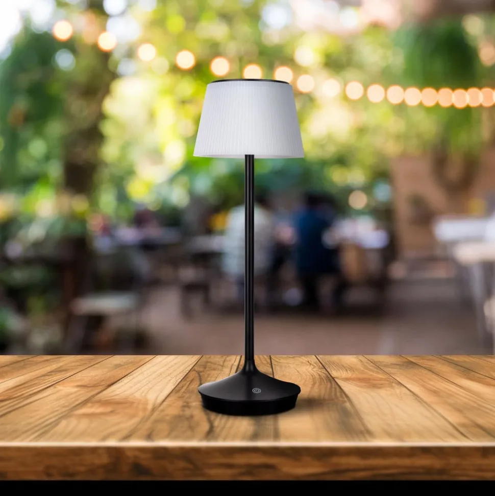 LED solar-tafellamp Emmi CCT oplaadbaar, zwart