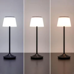 LED solar-tafellamp Emmi CCT oplaadbaar, zwart
