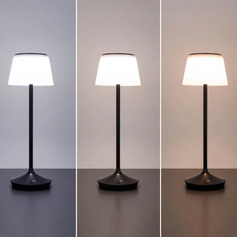 LED solar-tafellamp Emmi CCT oplaadbaar, zwart