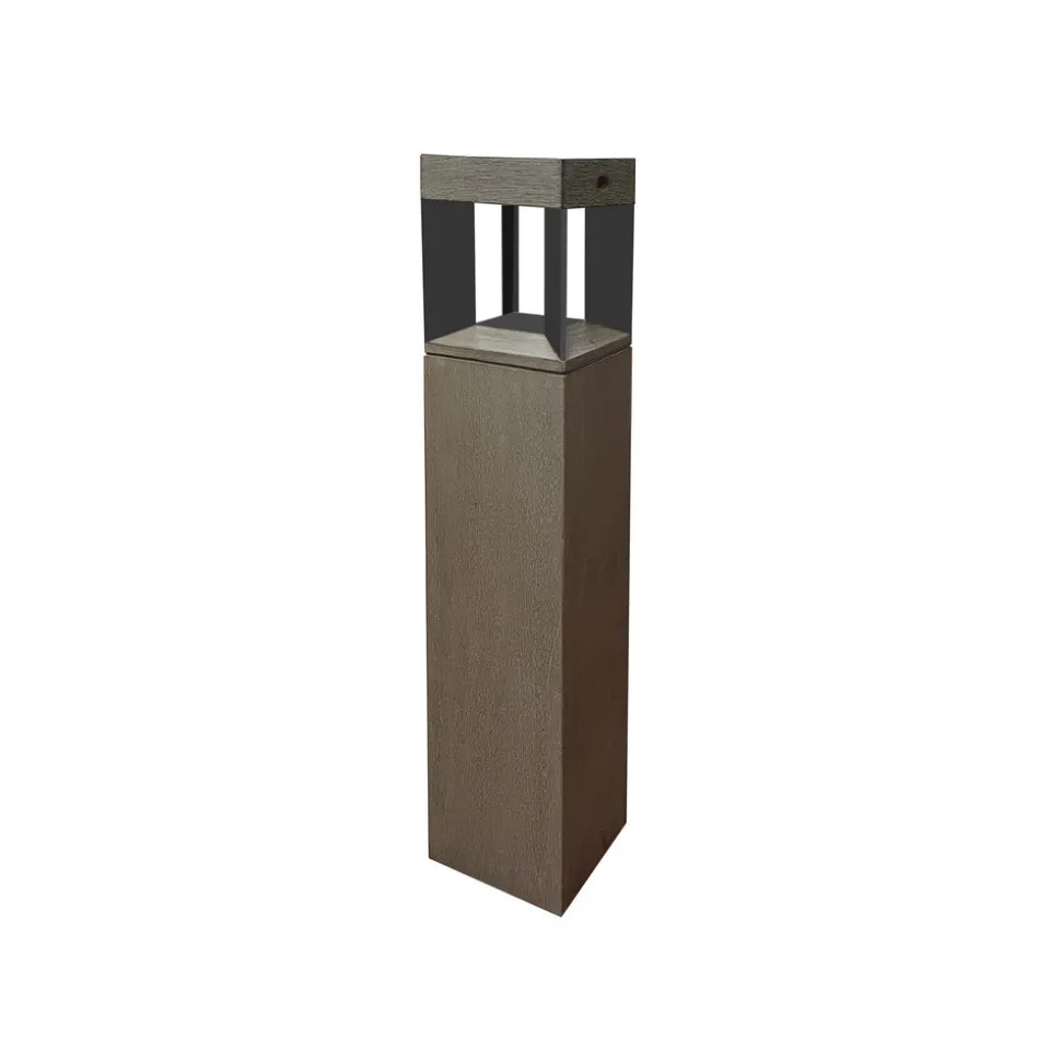 LED solar-tuinlamp Teckalu sensor teak/wit