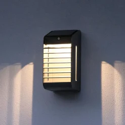 LED solarwandlamp Corner met sensor, grijs