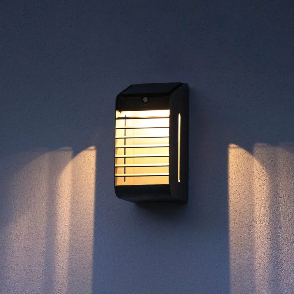 LED solarwandlamp Corner met sensor, grijs