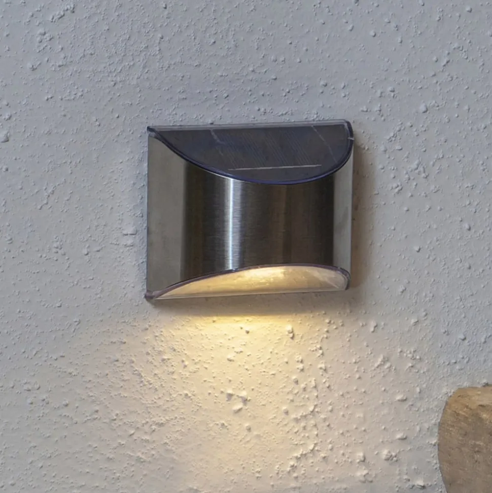 LED solar-wandlamp Wally, zilver, set van 2