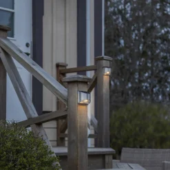 LED solar-wandlamp Wally, zilver, set van 2