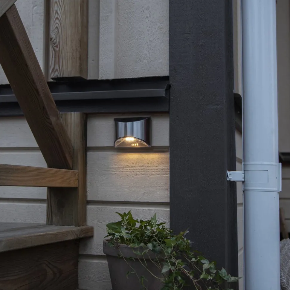 LED solar-wandlamp Wally, zilver, set van 2