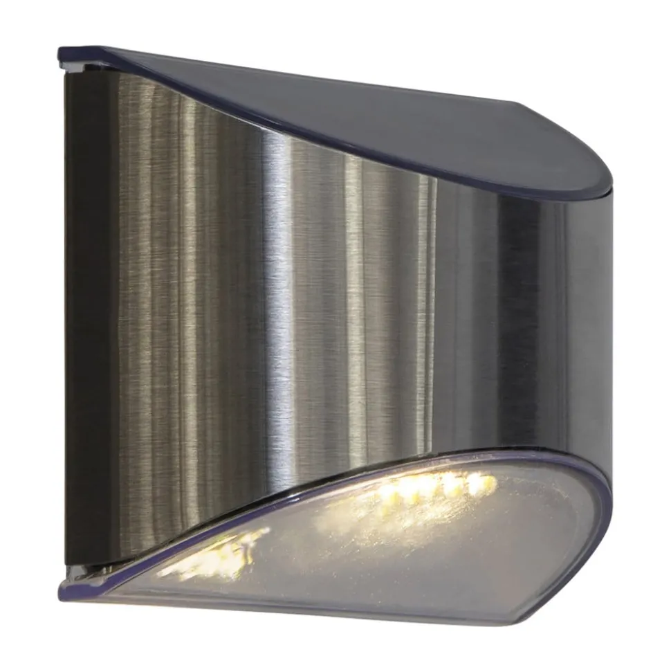 LED solar-wandlamp Wally, zilver, set van 2