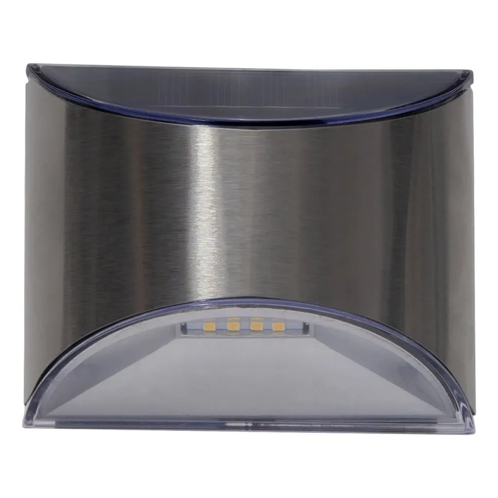 LED solar-wandlamp Wally, zilver, set van 2