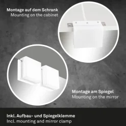 LED spiegellamp Aniani, wit, 4.000 K, set van 2