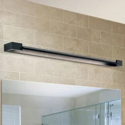 LED spiegellamp Marilyn in zwart, breedte 90cm