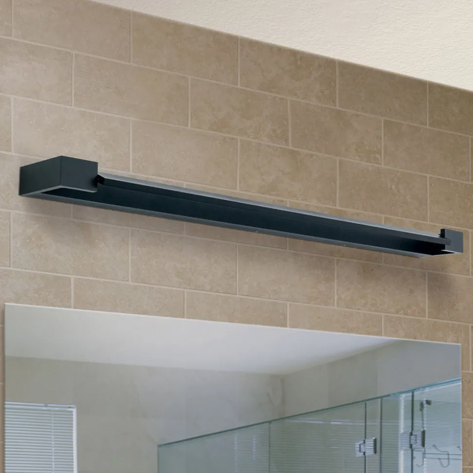 LED spiegellamp Marilyn in zwart, breedte 90cm