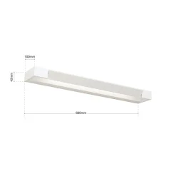 LED spiegellamp Marilyn, wit, gezwenkt 60 cm