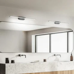 LED spiegellamp Nala, verchroomd, breedte 110 cm, metaal