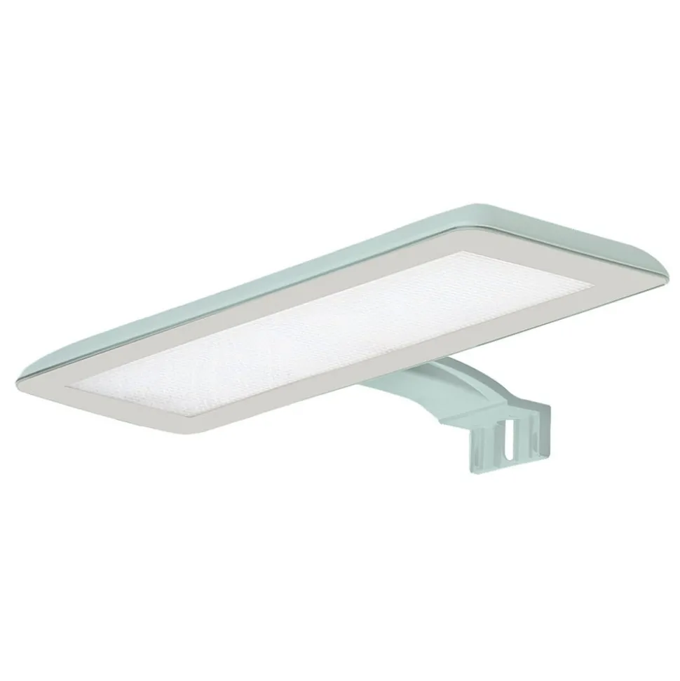 LED spiegellamp Nikita, aquamarijn/staalgrijs