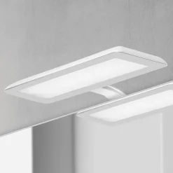 LED spiegellamp Nikita, wit/staalgrijs