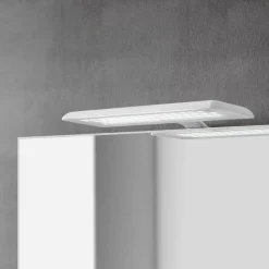 LED spiegellamp Nikita, wit/staalgrijs