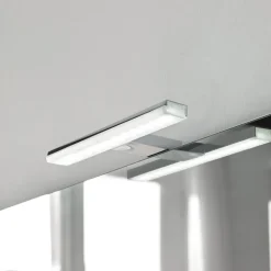 LED spiegellamp Pandora, chroom, breedte 30,8 cm