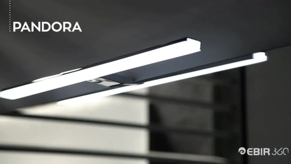 LED spiegellamp Pandora, chroom, breedte 30,8 cm