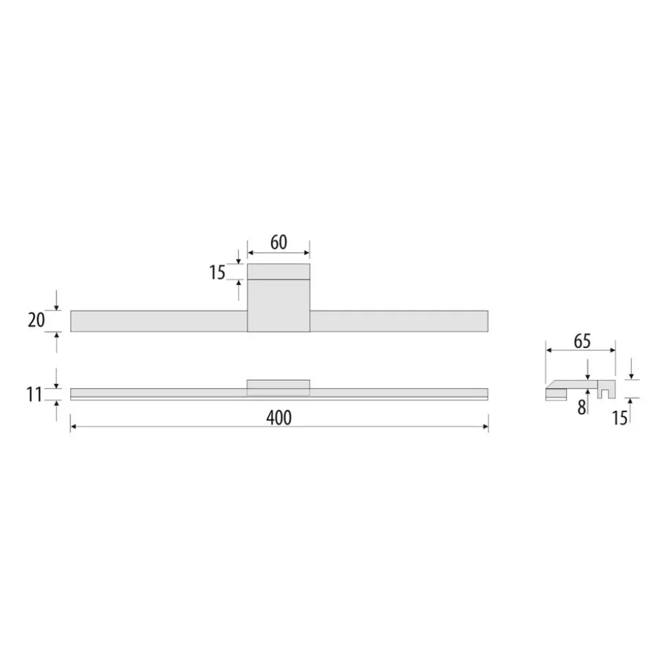LED spiegellamp Triga IP44, chroom, 40cm, 3.000K