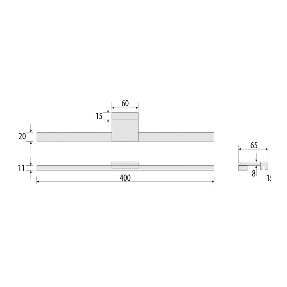 LED spiegellamp Triga, IP44, wit, 40cm, 3.000K