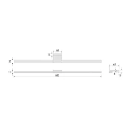 LED spiegellamp Triga, IP44, wit, 60cm, 4.000K