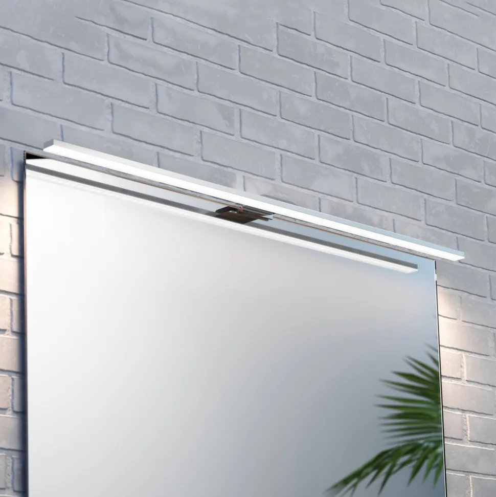 LED spiegellamp Triga IP44, chroom, 80cm, 3.000K