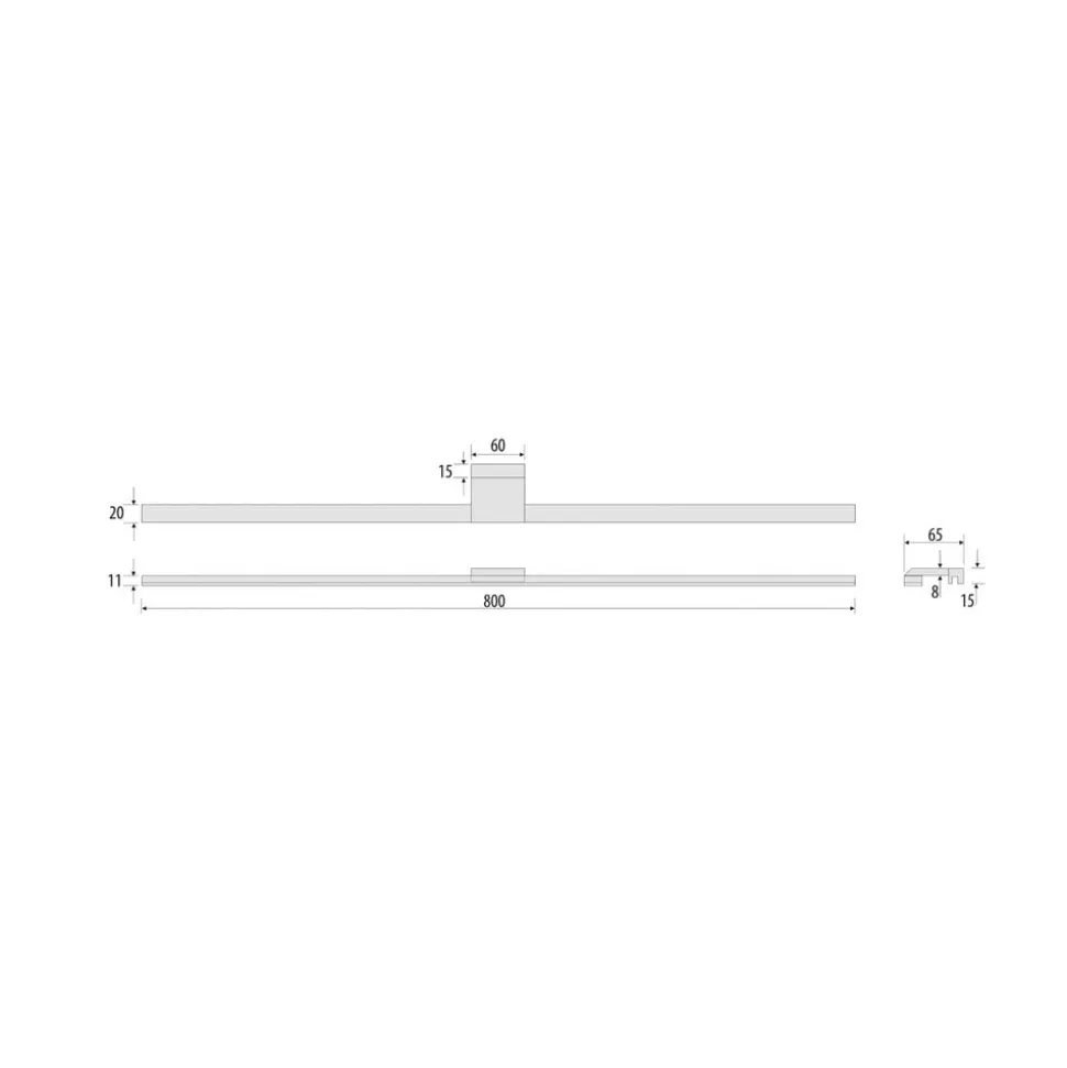 LED spiegellamp Triga IP44, chroom, 80cm, 3.000K