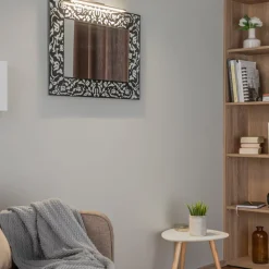 LED spiegellamp Triga IP44 zwart 40cm, 3.000K