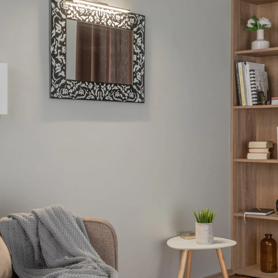 LED spiegellamp Triga IP44 zwart 40cm, 3.000K