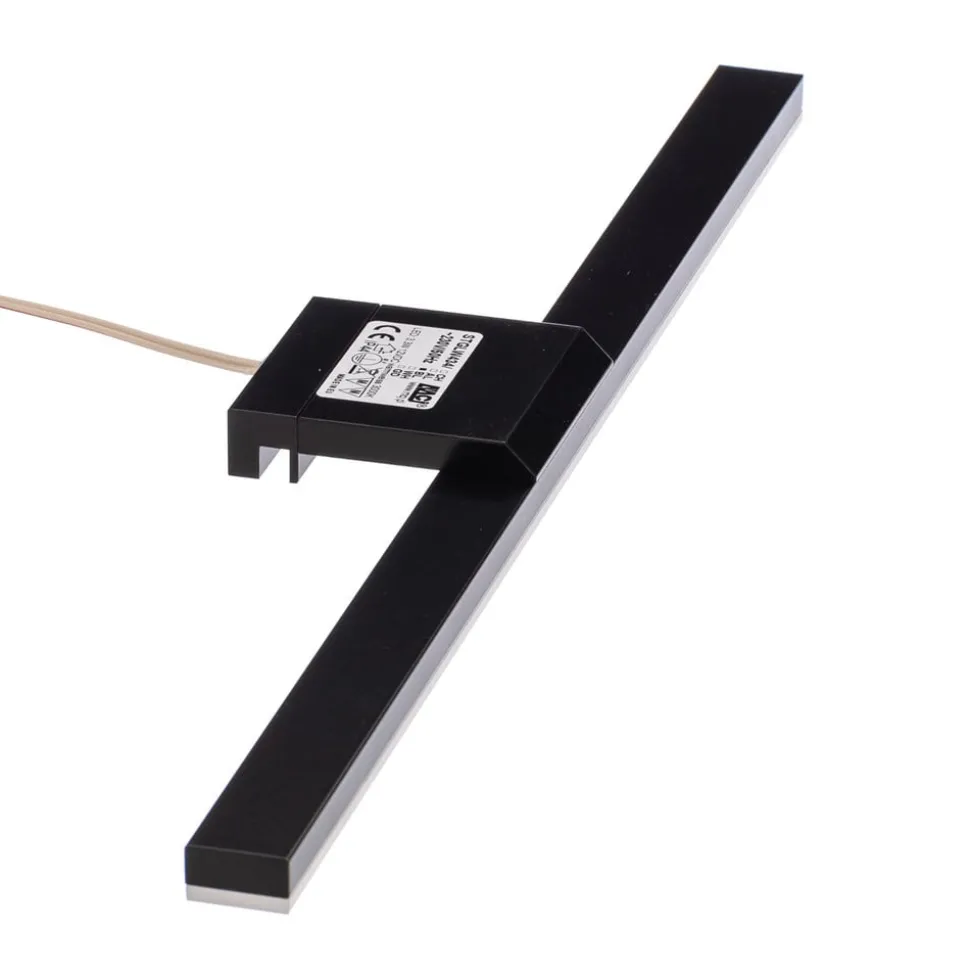 LED spiegellamp Triga IP44 zwart 40cm, 3.000K