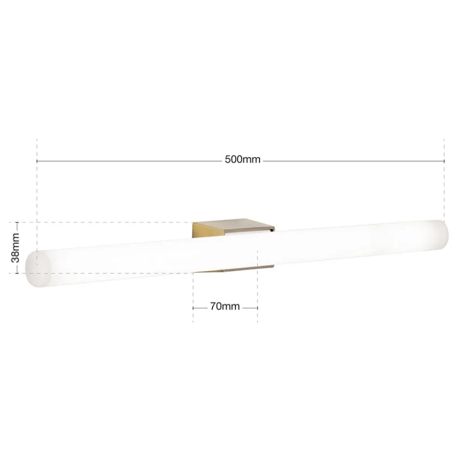 LED spiegellamp Visagist, houder oudmessing