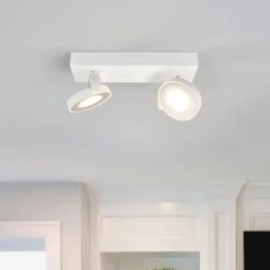 LED spot Clockwork in wit met twee lichtbronnen