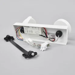 LED spot Clockwork in wit met twee lichtbronnen