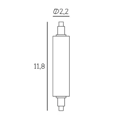 LED staaflamp Lightsaber, R7s, 10 W, 2.700 K, dimbaar