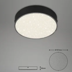 LED Star plafondlamp, Ø 15,7 cm, zwart