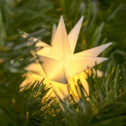 LED ster buiten, batterij 18-punten, Ø 12 cm wit