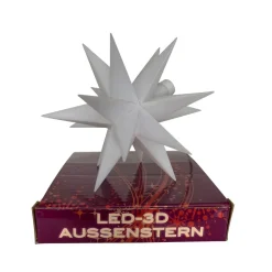 LED ster buiten, batterij 18-punten, Ø 12 cm wit