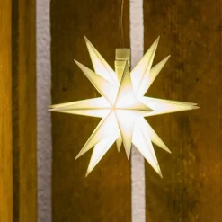 LED ster, buiten, 18-punten, Ø 12 cm batterij wit