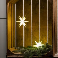 LED ster, buiten, 18-punten, Ø 12 cm batterij wit