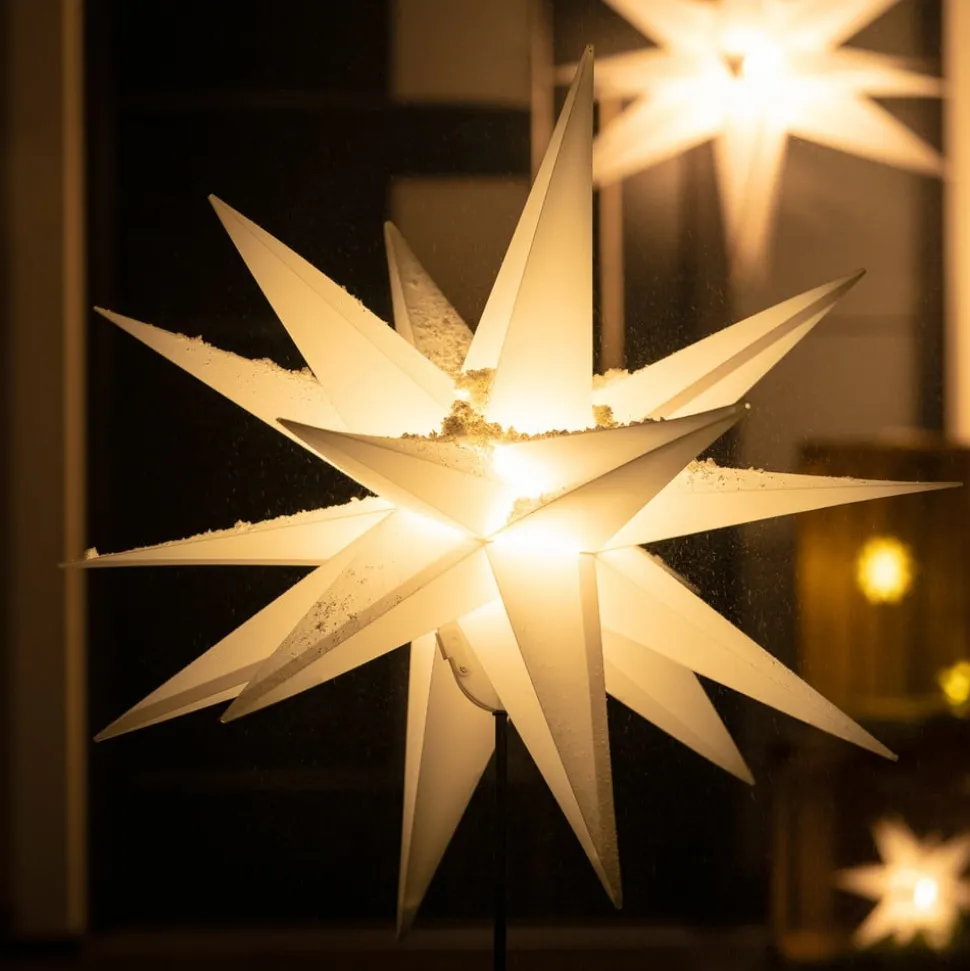 LED ster voor buiten, met aardspies, Ø 55 cm, wit