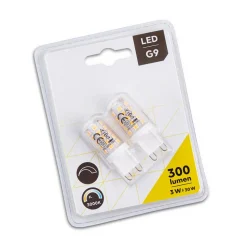 LED stiftlamp G9 3W, 3.000 K, extern dimbaar, set van 2