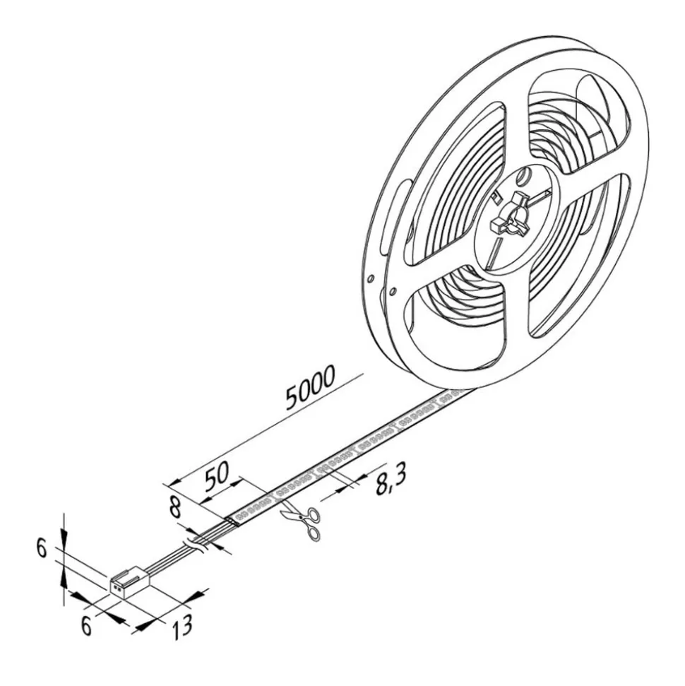 LED strip Basic-Tape S, IP54, 3.000K, lengte 500cm