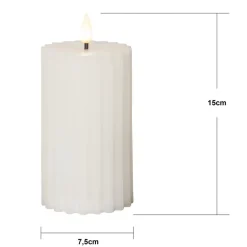 LED strip Flame Stripe wit 15 cm echte was op batterijen