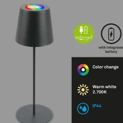 LED tafellamp 7507015, antraciet RGBW IP44 touchdimmer