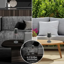 LED tafellamp 7507015, antraciet RGBW IP44 touchdimmer