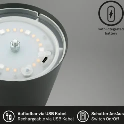 LED tafellamp 7507015, antraciet RGBW IP44 touchdimmer