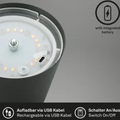 LED tafellamp 7508015, antraciet 2.700 K IP44 Touchdim